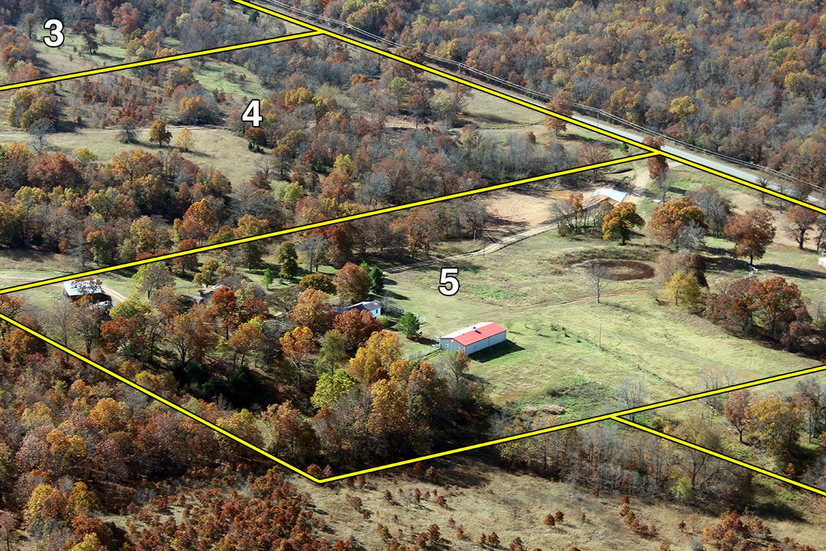 Tract 5 - Aerial with Property Lines - OKLAHOMA LAND & REAL ESTATE AUCTION, 438 +/- Acres offered in 13 Tracts